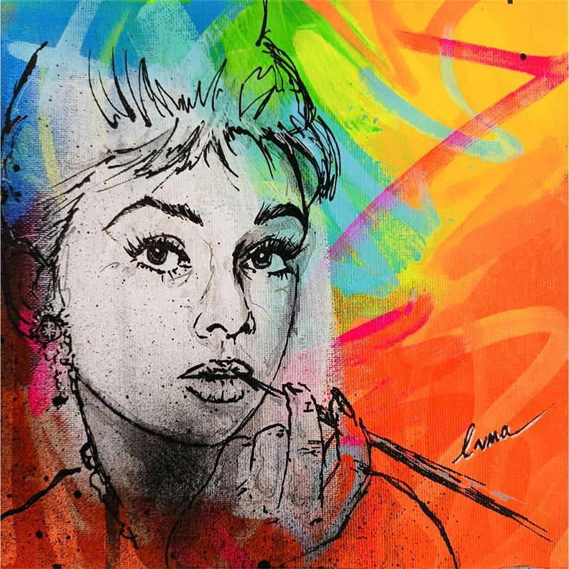 Painting Audrey by Luma | Painting Pop-art Acrylic Pop icons