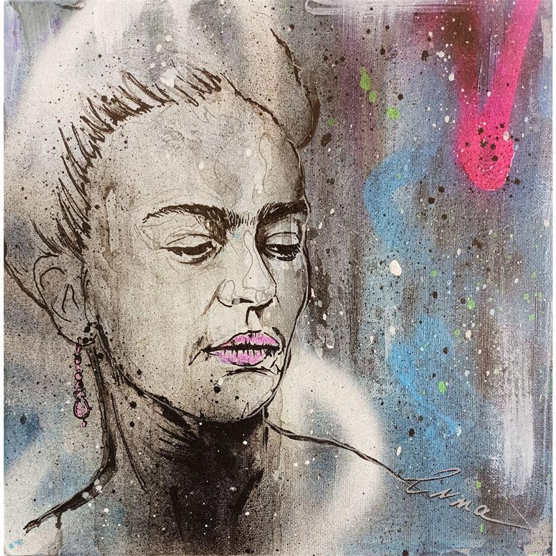 Peinture Frida 2 par Luma | Tableau Street Art Acrylique icones Pop