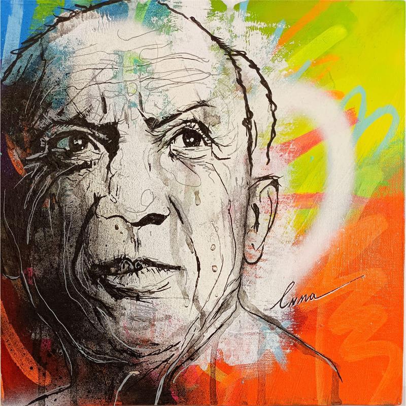 Painting Pablo by Luma | Painting Pop-art Pop icons Acrylic