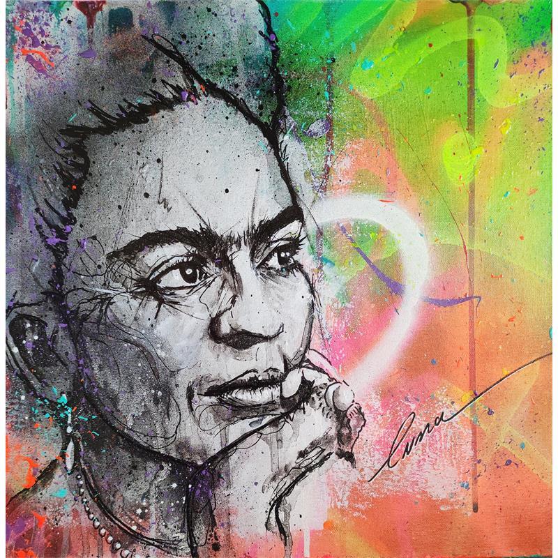 Gemälde Frida  von Luma | Gemälde Pop-Art Pop-Ikonen Acryl
