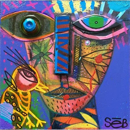 Painting Kolibri by Seb | Painting Raw art Acrylic, Wood Pop icons, Portrait