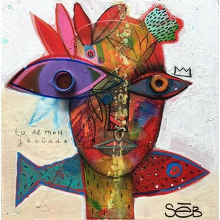 Peinture Heiana Jacünda par Seb | Tableau Art Singulier Mixte Portraits