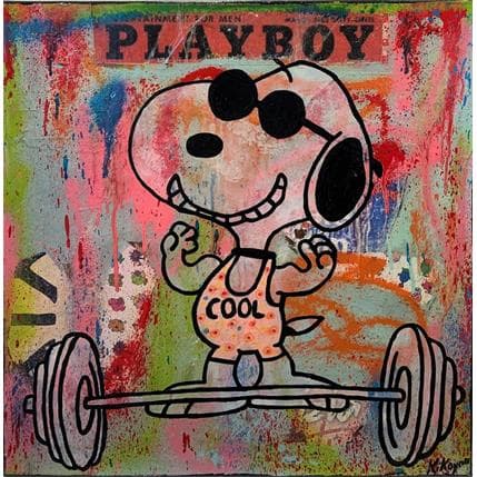 Painting Snoopy alteres by Kikayou | Painting Street art Mixed Animals