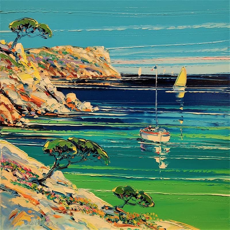 Gemälde Le bonheur est de retour ! von Corbière Liisa | Gemälde Figurativ Öl Landschaften, Marine
