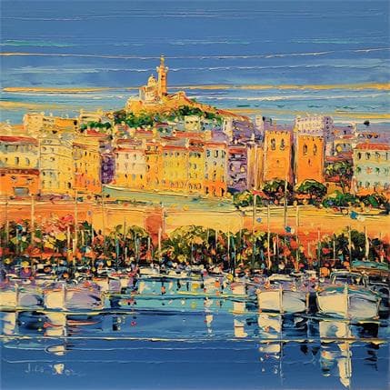 Painting Visite matinale au Vieux-Port by Corbière Liisa | Painting Figurative Oil Landscapes, Marine