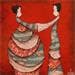 Peinture Colette et Basile par Blais Delphine | Tableau Art naïf Scènes de vie Acrylique