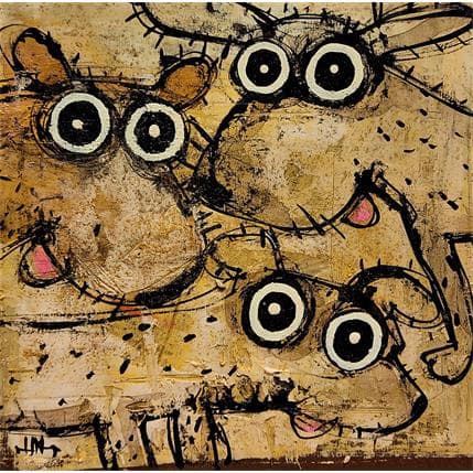 Gemälde Trio de chiens von Maury Hervé | Gemälde Figurativ Tiere