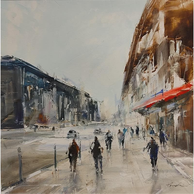Painting Citadins by Poumelin Richard | Painting Figurative Oil Urban