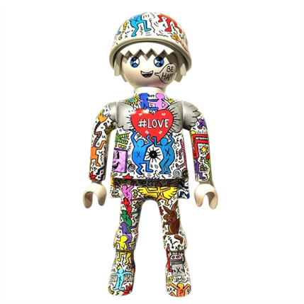 Sculpture Playmobil Keith Haring by Frany La Chipie | Sculpture Pop art Recycled objects, Mixed