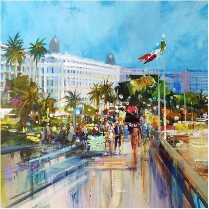 Painting Cannes, la Croisette by Frédéric Thiery | Painting Figurative Life style, Urban