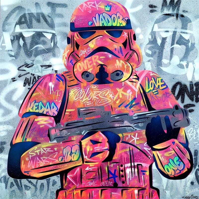 Peinture Stormtrooper par Kedarone | Tableau Street Art Graffiti Icones Pop