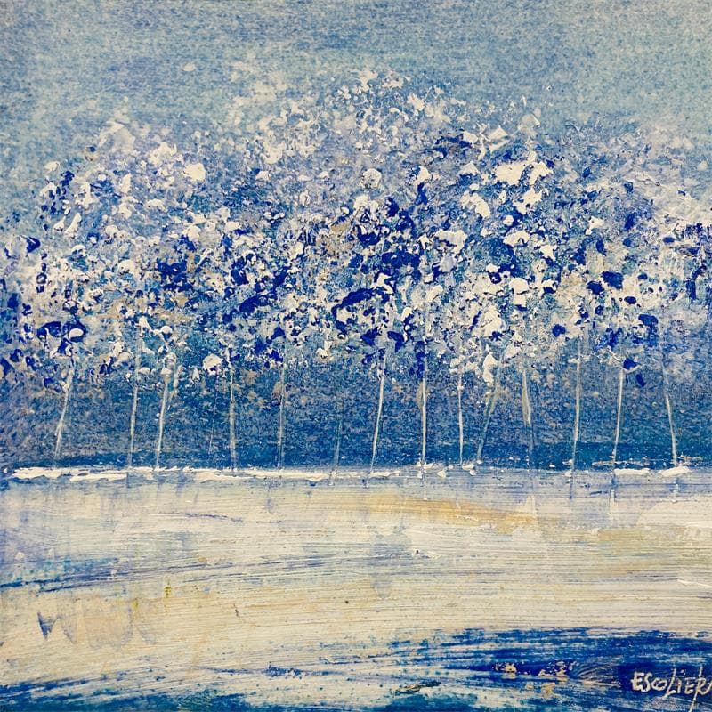 Peinture Près des arbres bleus par Escolier Odile | Tableau