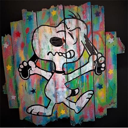 Painting Snoopy angry by Kikayou | Painting Street art Mixed Animals