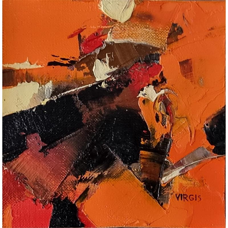 Painting A slightly orange by Virgis | Painting Figurative Oil Minimalist