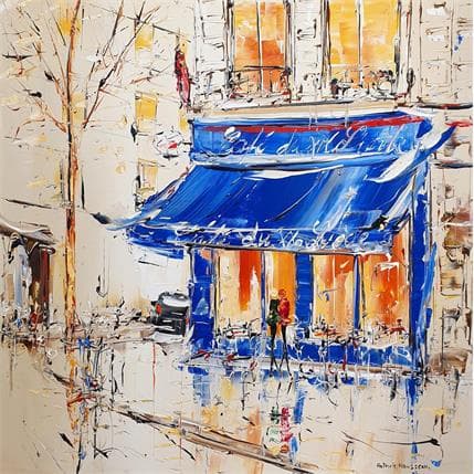 Painting Le café du XXème siècle by Rousseau Patrick | Painting Figurative Oil Landscapes, Life style, Urban