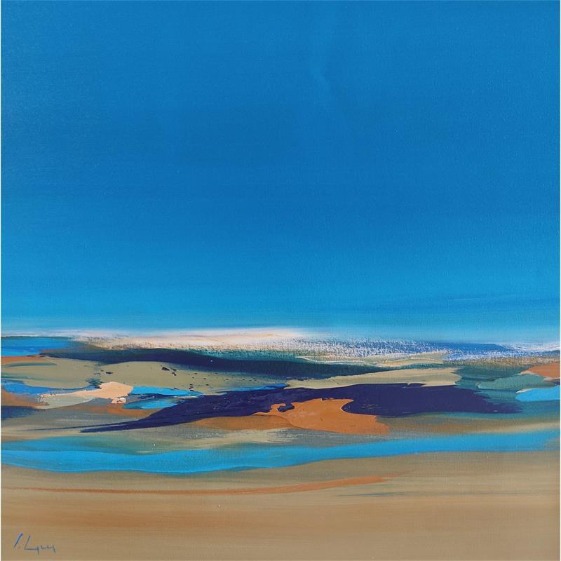 Painting Azur by Guy Viviane  | Painting Abstract Minimalist Oil