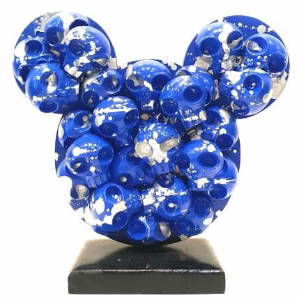 Sculpture Mickeyskulls bleu/blanc par VL | Sculpture Pop Art Mixte