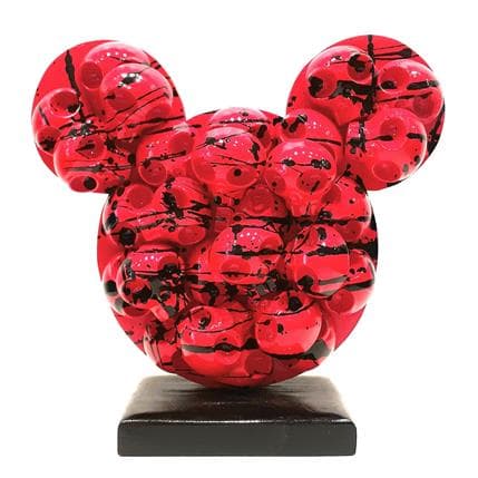 Sculpture Mickeyskulls rouge/noir par VL | Sculpture Pop Art Mixte