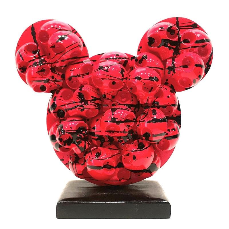 Sculpture Mickeyskulls rouge/noir by VL | Sculpture Pop art Mixed