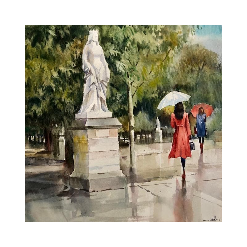 Painting Paris 5 by Khodakivskyi Vasily | Painting Watercolor