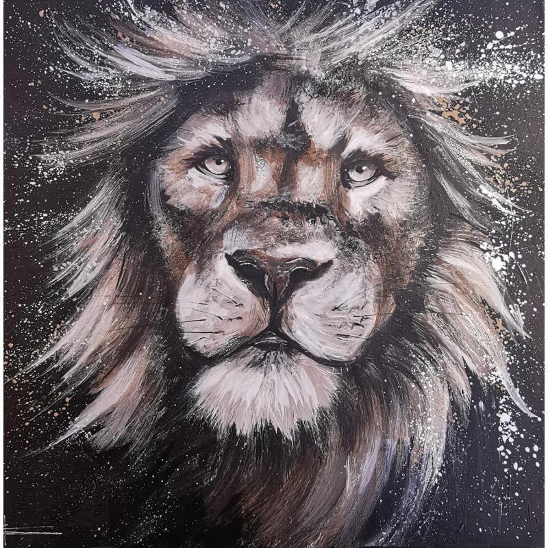 Gemälde Lion von Locoge Alice | Gemälde Acryl