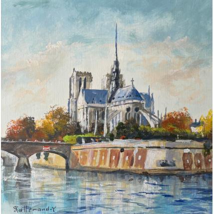 Peinture Notre Dame par Lallemand Yves | Tableau Figuratif Acrylique Urbain