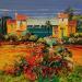 Painting Les jardins du Paradis by Corbière Liisa | Painting Figurative Landscapes Cardboard Oil