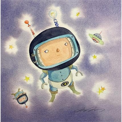 Painting Astronaut by Masukawa Masako | Painting Illustrative Watercolor Life style
