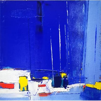 Painting Ultramarine 1 by L'huillier Françis | Painting Abstract Oil Marine