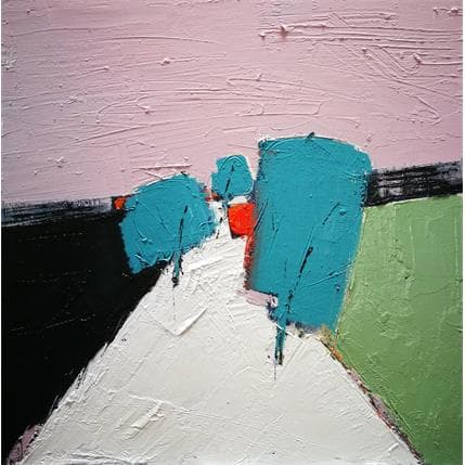 Peinture Le chemin par L'huillier Françis | Tableau Abstrait carton, Huile Paysages