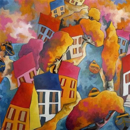 Painting Flamboyant by Fauve | Painting Figurative Acrylic Life style, Urban