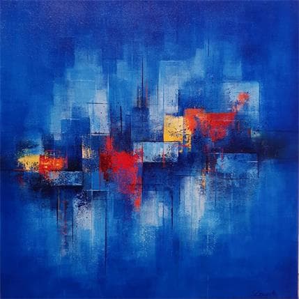 Peinture Blue perspective par Coupette Steffi | Tableau Abstrait Acrylique Paysages, Vues urbaines
