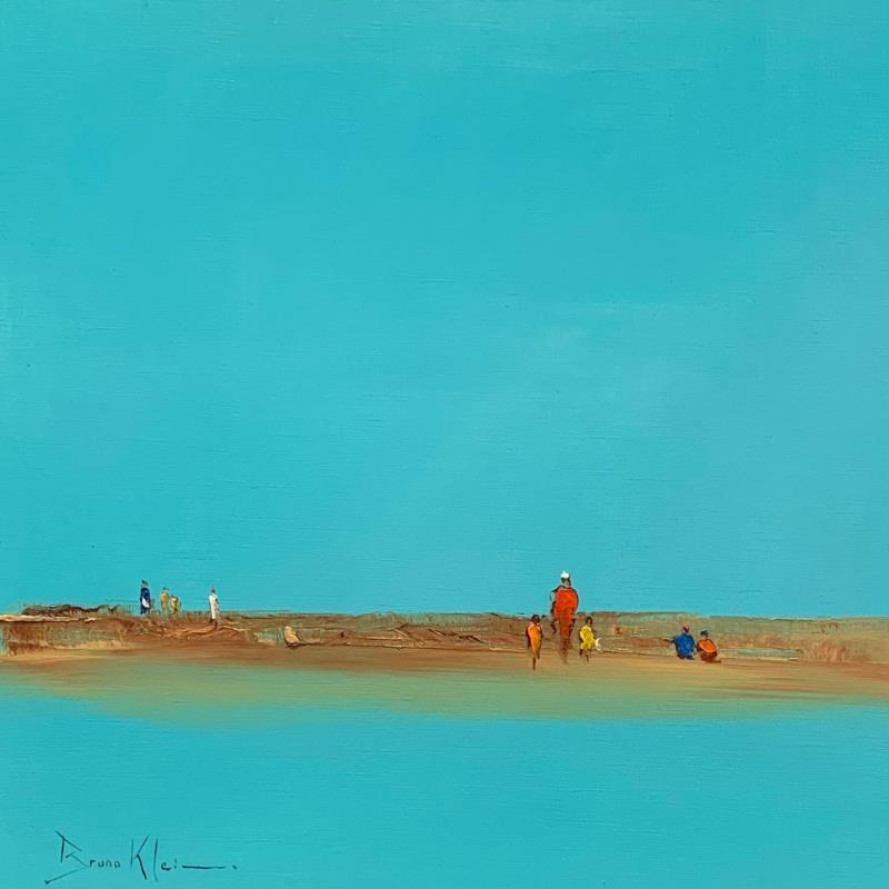 Painting Joies de la plage by Klein Bruno | Painting Figurative Landscapes Marine Oil