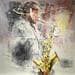 Peinture Saxophone Jazz Club par Silveira Saulo | Tableau Figuratif Mixte Portraits