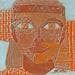 Gemälde 4a Indienne Cuivre et Orange von Devie Bernard  | Gemälde Figurativ Materialismus Porträt Pappe Acryl