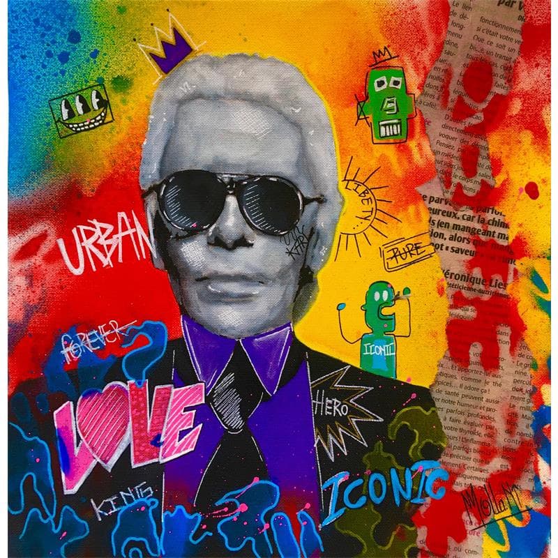 Painting Karl by Molla Nathalie  | Painting Pop art Mixed Pop icons