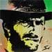 Peinture Clint Eastwood par Mestres Sergi | Tableau Pop Art Graffiti Mixte Portraits icones Pop