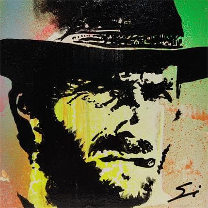 Painting Clint Eastwood by Mestres Sergi | Painting Pop art Graffiti, Mixed Pop icons, Portrait