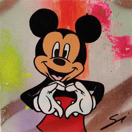 Painting My heart by Mestres Sergi | Painting Pop art Graffiti, Mixed Animals, Pop icons