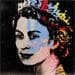 Painting Queen Elizabeth by Mestres Sergi | Painting Pop art Graffiti Mixed Portrait Pop icons