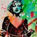 Painting Marylin by Mestres Sergi | Painting Pop art Graffiti Mixed Portrait Pop icons