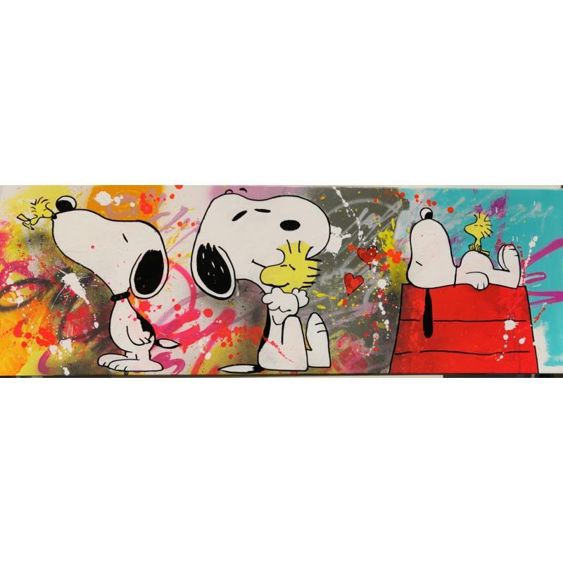 Painting Snoopy's by Mestres Sergi | Painting Pop art Mixed Pop icons