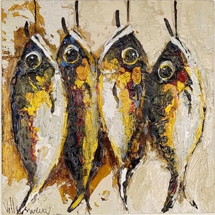 Painting Pesca de Atunes by Villanueva Puigdelliura Natalia | Painting Figurative Mixed Animals, Marine, Pop icons