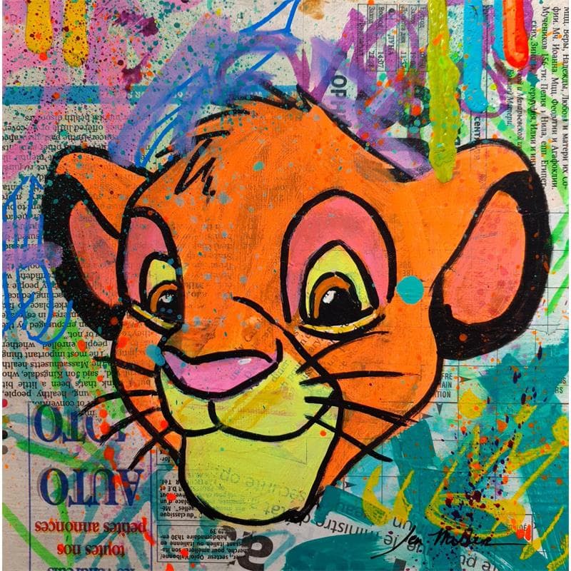 Peinture Simba par Miller Jen  | Tableau Street Art Icones Pop