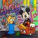 Gemälde Mickey et Maggie von Miller Jen  | Gemälde Street art Pop-Ikonen
