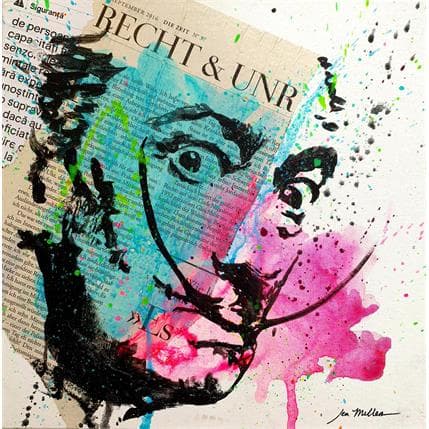 Peinture Dali par Jen Miller | Tableau Street Art Mixte Portraits, icones Pop