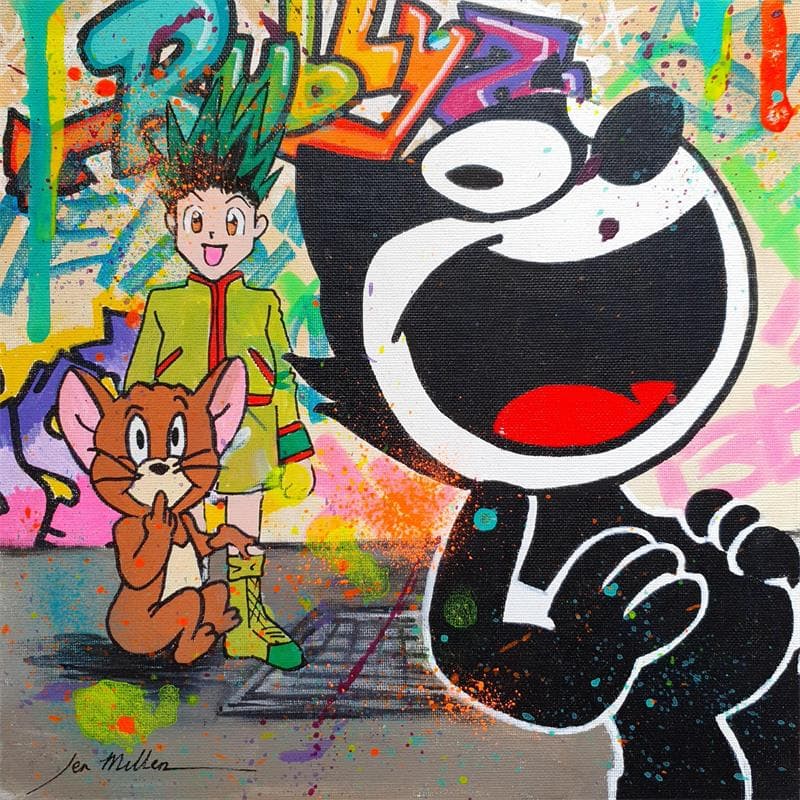 Peinture Felix and friends par Miller Jen  | Tableau Street Art Icones Pop