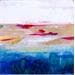 Peinture Etang coloré par Droit Ode | Tableau Abstrait Minimaliste Bois