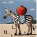 Painting Zèbre by Lionnet Pascal | Painting Surrealist Acrylic Animals