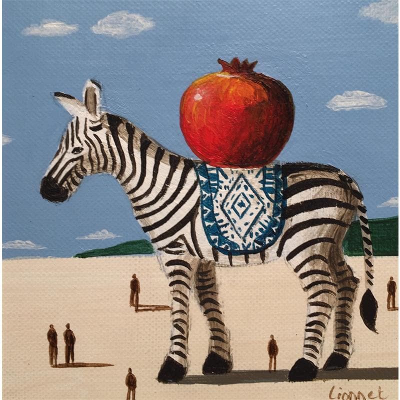 Painting Zèbre by Lionnet Pascal | Painting Surrealism Acrylic Animals